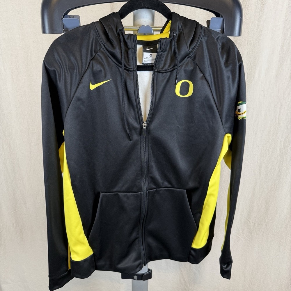 NIKE dri-fit Oregon ducks hoodie full zip Black & Yellow Jacket size M‎